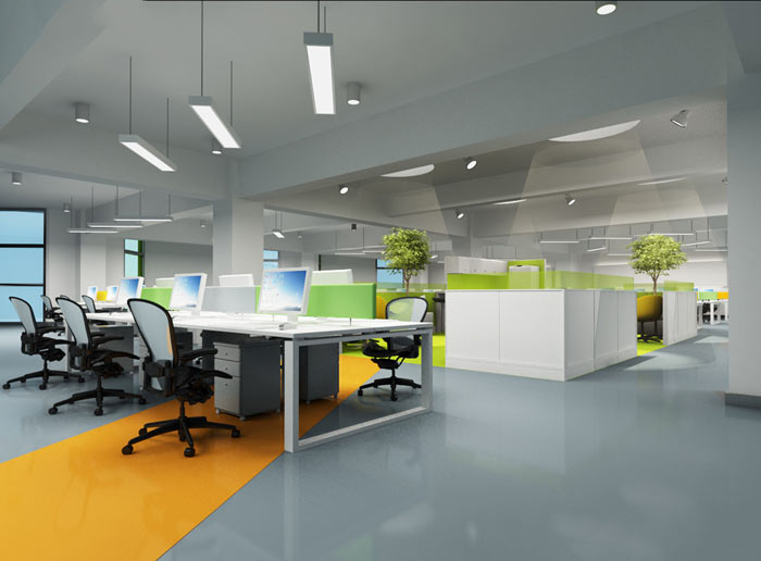 辦公家具廠房辦公室動線裝修設計案例效果圖