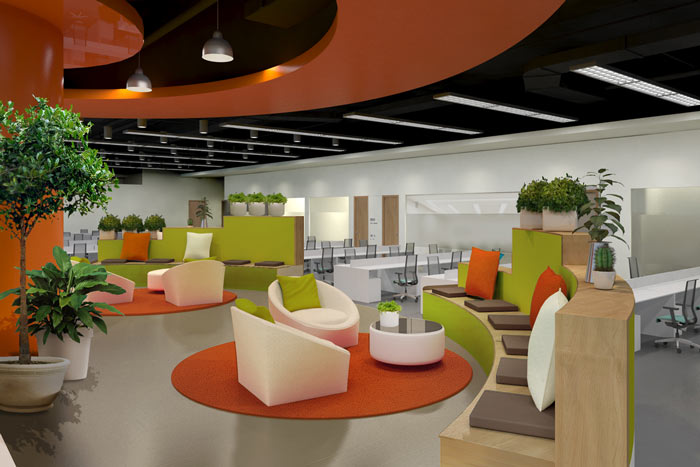 汽車互聯(lián)網(wǎng)公司辦公室辦公區(qū)域裝修設(shè)計(jì)案例效果圖