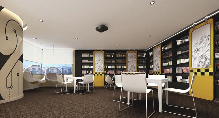汽車互聯(lián)網(wǎng)公司辦公室書吧裝修設(shè)計(jì)案例效果圖