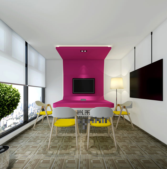 狄邦教育辦公室接待區(qū)域裝修設(shè)計(jì)案例效果圖