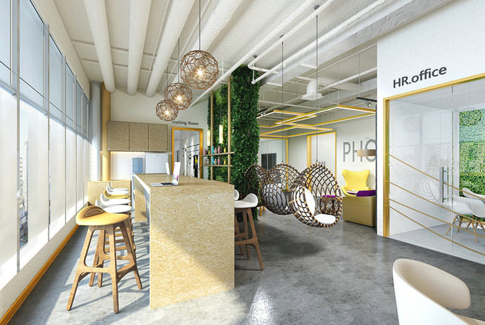 傳媒學院辦公室休息區(qū)域裝修設計案例效果圖