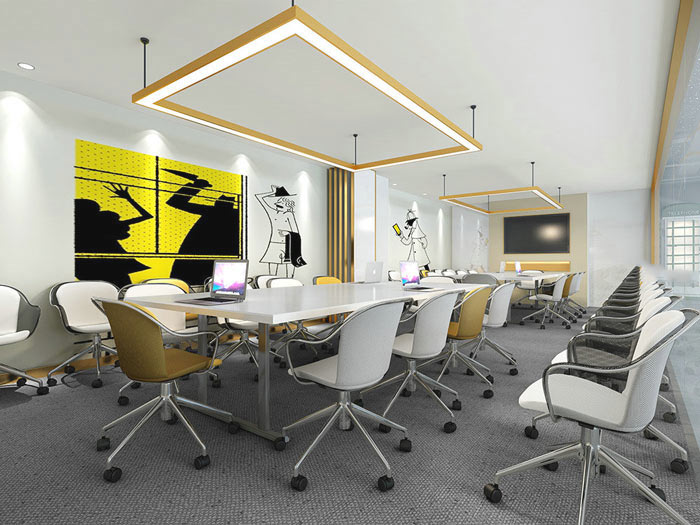 傳媒學院辦公室會議室裝修設計案例效果圖