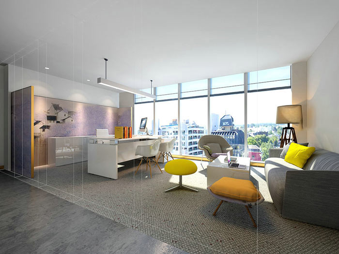 傳媒學院總經(jīng)理辦公室裝修設計案例效果圖