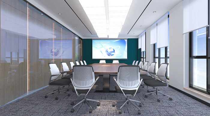 廣告?zhèn)髅焦巨k公室會(huì)議室裝修設(shè)計(jì)案例效果圖