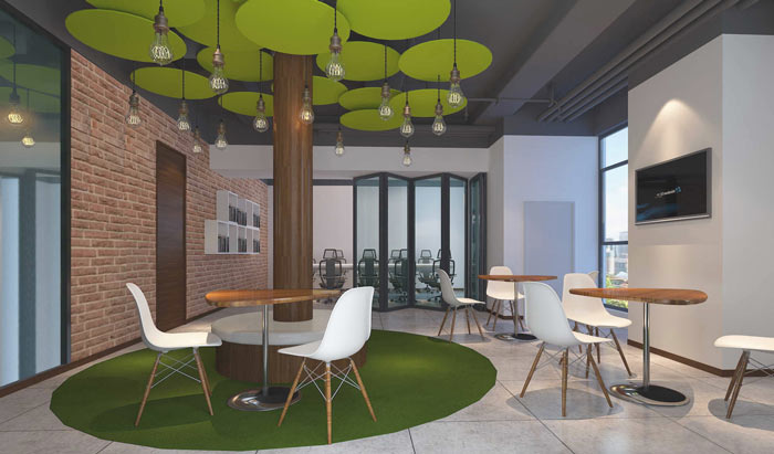 廣告代理公司辦公室休息區(qū)域裝修設(shè)計(jì)案例效果圖