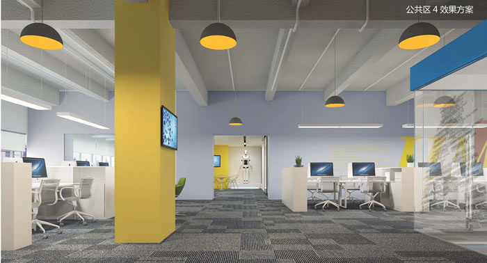 機(jī)器人科技公司辦公室動線裝修設(shè)計(jì)案例效果圖