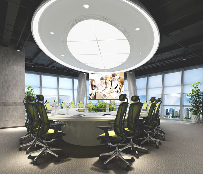 營銷策劃公司辦公室會議區(qū)域裝修設計案例效果圖