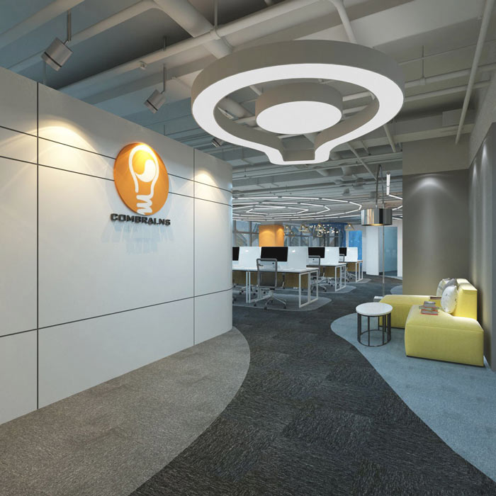 營銷策劃公司辦公室進門區(qū)域裝修設計案例效果圖