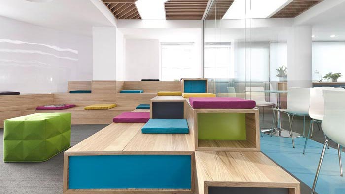 網絡技術公司辦公室閱讀區(qū)域裝修設計案例效果圖