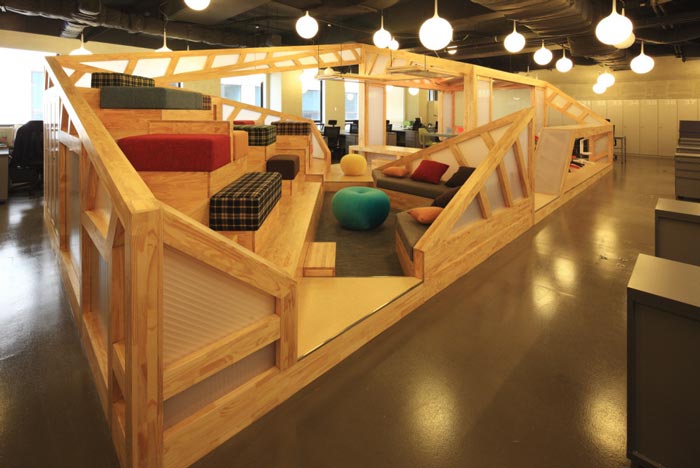 家具廠商辦公室休息區(qū)域裝修設(shè)計案例效果圖