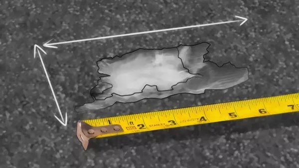 測(cè)量地毯損壞處效果圖