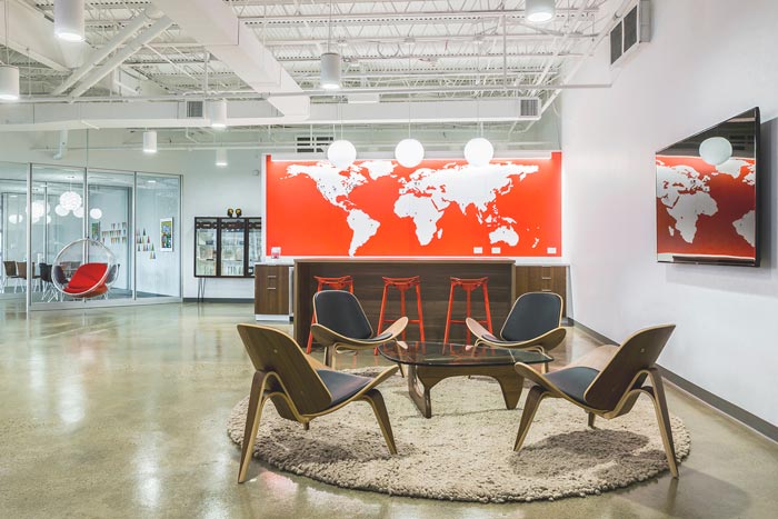 B2B公司辦公室接待區(qū)域裝修設(shè)計案例效果圖