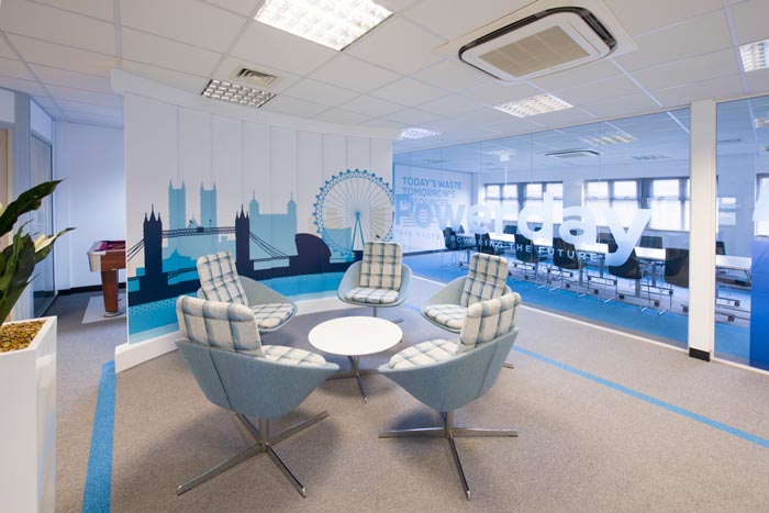 新能源科技公司辦公室交流區(qū)域裝修設計案例效果圖