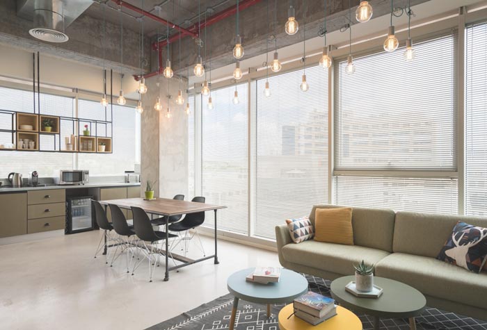 網(wǎng)絡(luò)安全服務公司辦公室茶水間休息區(qū)裝修設(shè)計案例效果圖