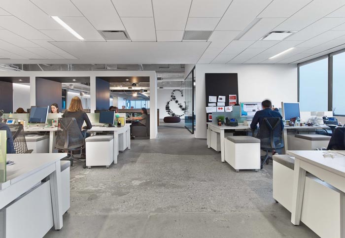 通信服務(wù)公司辦公室辦公區(qū)域裝修設(shè)計案例效果圖