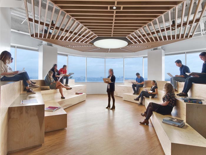 通信服務(wù)公司辦公室匯報區(qū)域裝修設(shè)計案例效果圖