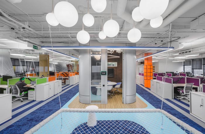 品牌營(yíng)銷策劃公司辦公室辦公區(qū)域裝修設(shè)計(jì)案例效果圖