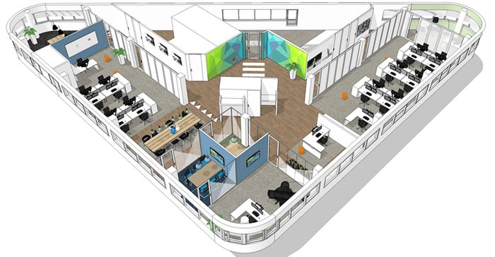 代步車公司辦公室設(shè)計(jì)方案俯視圖