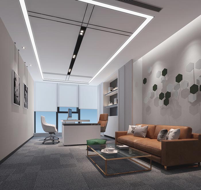 簡約老總辦公室裝修設計實景圖