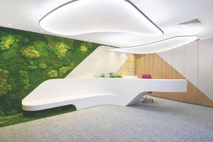 精密儀器公司辦公室前臺裝修設(shè)計(jì)案例效果圖