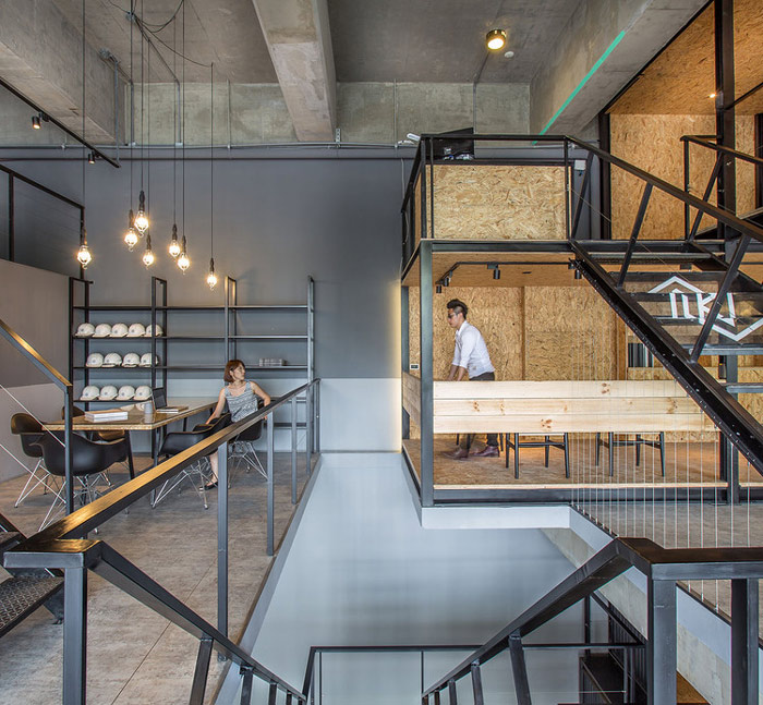 物流公司loft風格辦公室辦公區(qū)裝修設計案例效果圖