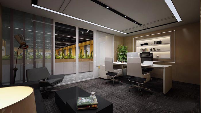 紡織公司總經(jīng)理辦公室裝修設(shè)計(jì)案例效果圖