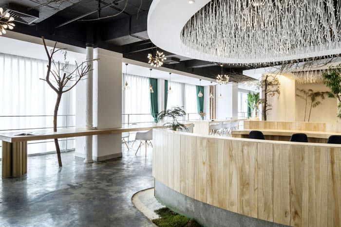 節(jié)能環(huán)保公司辦公室前臺裝修設(shè)計案例效果圖