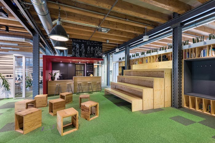 節(jié)能技術公司辦公室前臺休息區(qū)裝修設計案例效果圖