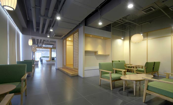 企業(yè)總部辦公室恰談區(qū)裝修設(shè)計(jì)效果圖