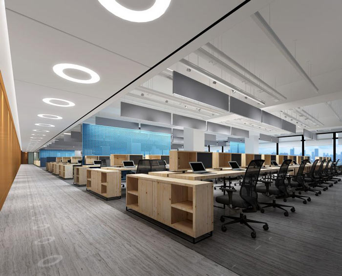 信息技術(shù)公司辦公室辦公區(qū)域裝修設(shè)計(jì)效果圖