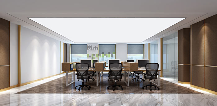 新中式風格辦公室辦公區(qū)裝修設(shè)計效果圖