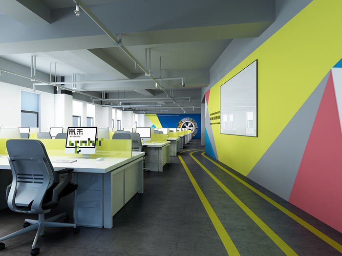 汽車超人公司辦公室19樓辦公區(qū)裝修設(shè)計(jì)效果圖