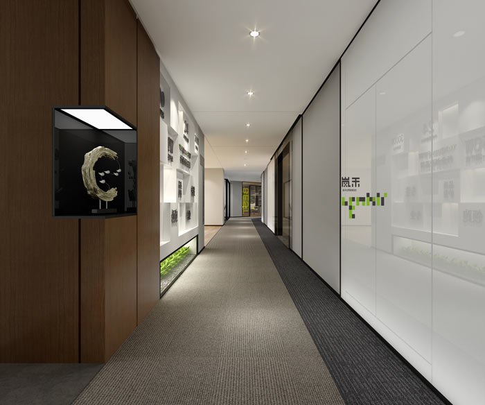 創(chuàng)新科技公司辦公室過道裝修設計效果圖