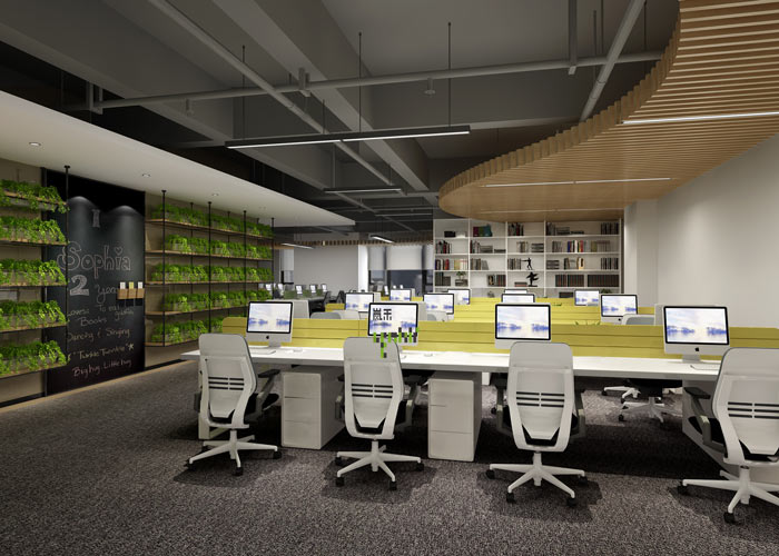 騰訊大浙網(wǎng)辦公室辦公區(qū)域裝修設計案例效果圖