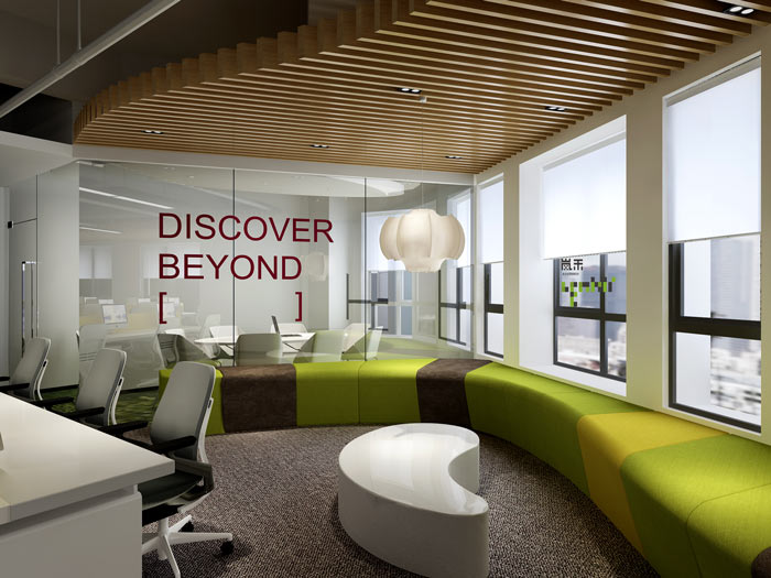 騰訊大浙網(wǎng)辦公室休息區(qū)域裝修設計案例效果圖