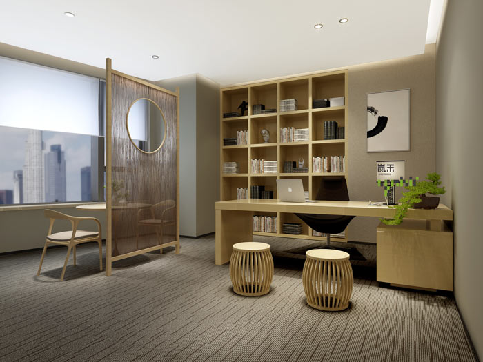 騰訊大浙網(wǎng)副總經(jīng)理辦公室裝修設計案例效果圖