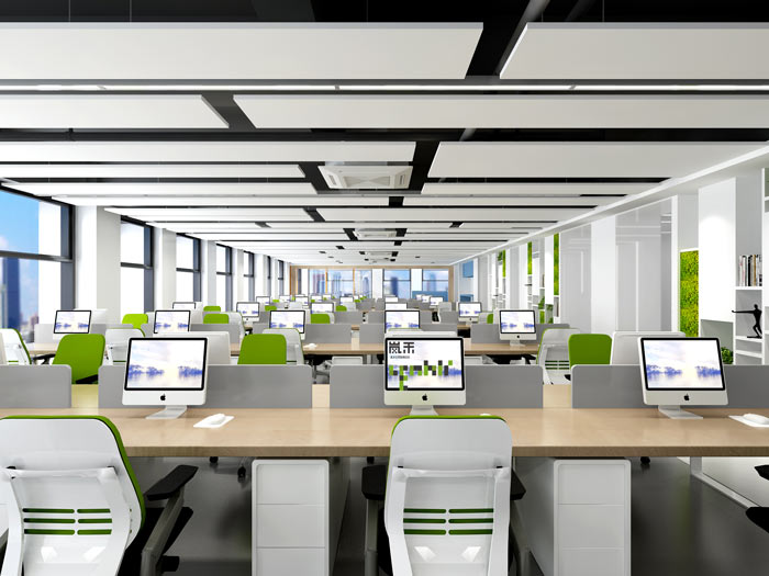 信息科技公司辦公室辦公區(qū)裝修設(shè)計效果圖