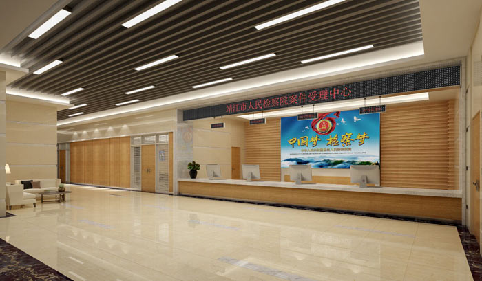 政府機(jī)關(guān)辦公樓門廳裝修設(shè)計(jì)效果圖