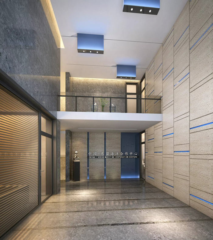 海洋局辦公室前廳裝修設(shè)計效果圖