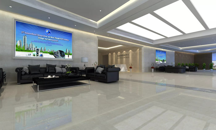 地鐵指揮中心辦公室入口大廳裝修設(shè)計效果圖