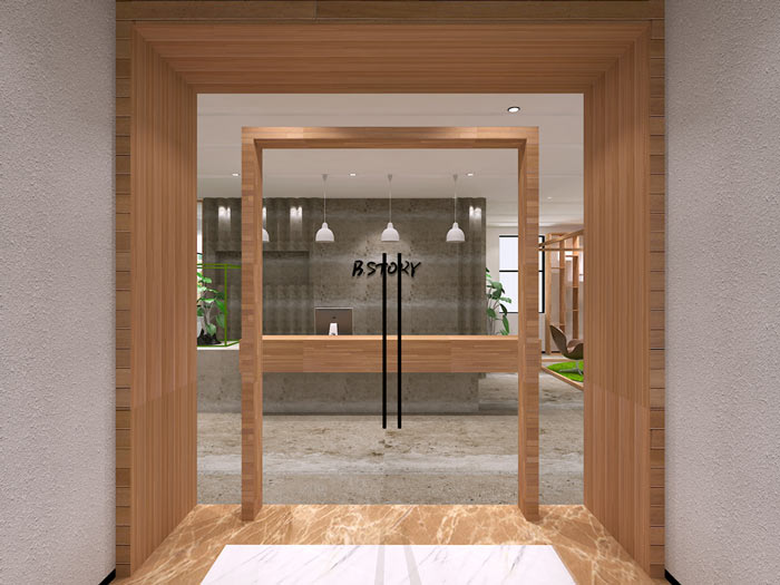 童裝公司辦公室進門區(qū)裝修設(shè)計效果圖