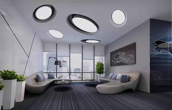 光電科技公司辦公室接待區(qū)裝修設(shè)計效果圖