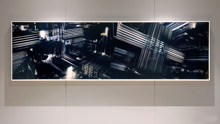 金融控股集團辦公室墻體壁畫裝修設計效果圖