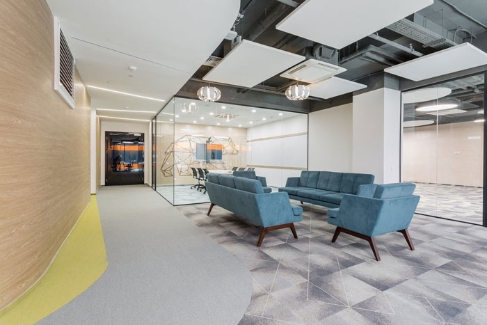 網絡安全公司辦公室洽談區(qū)裝修設計效果圖