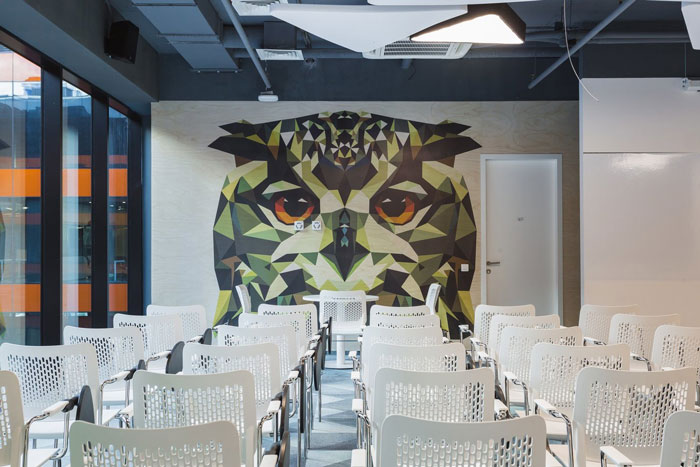 網絡安全公司辦公室培訓區(qū)裝修設計效果圖