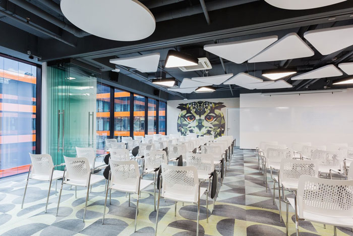 網絡安全公司辦公室培訓區(qū)裝修設計效果圖