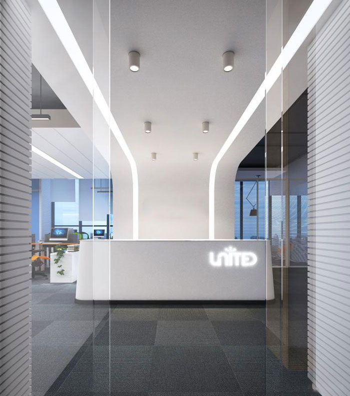 能源集團(tuán)公司辦公室前臺(tái)裝修設(shè)計(jì)效果圖