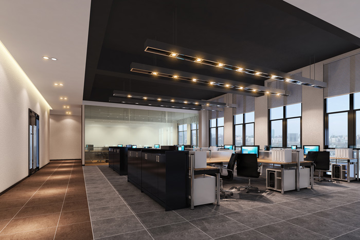 中式摩登辦公室辦公區(qū)裝修設(shè)計(jì)效果圖