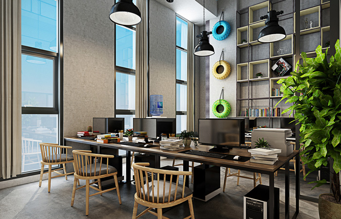 工業(yè)辦公室辦公區(qū)裝修設(shè)計效果圖