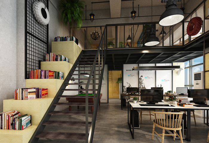 工業(yè)辦公室樓梯裝修設(shè)計效果圖